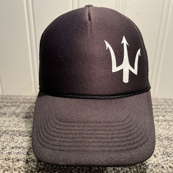 VTG Trident Trucker Hat Cap SnapBack Otto Black Foam Mesh Great Condition - Picture 2 of 9